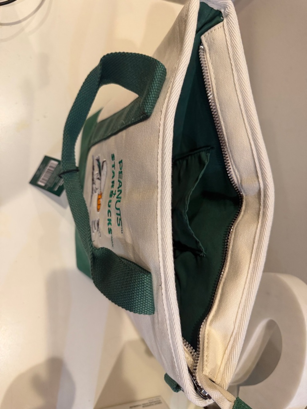 Starbucks x Peanuts Snoopy Pumpkin Canvas Tote Bag Fall 2026 NWT - Picture 4 of 4